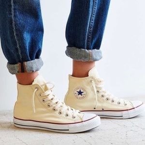 COPY - Cream Hi Top Converse Shoes